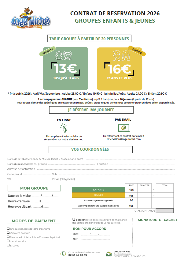 Bon de commande Groupe Jeune 2026